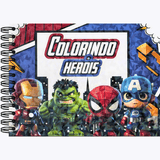 Livro De Colorir Heróis Marvel C/ 48 Folhas Bobbie Goods