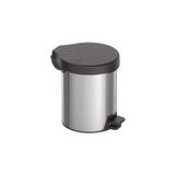 Lixeira Inox Pedal 5 Litros Tramontina - Aço Inox Aisi 430 - Polido - Pegador Para Transporte