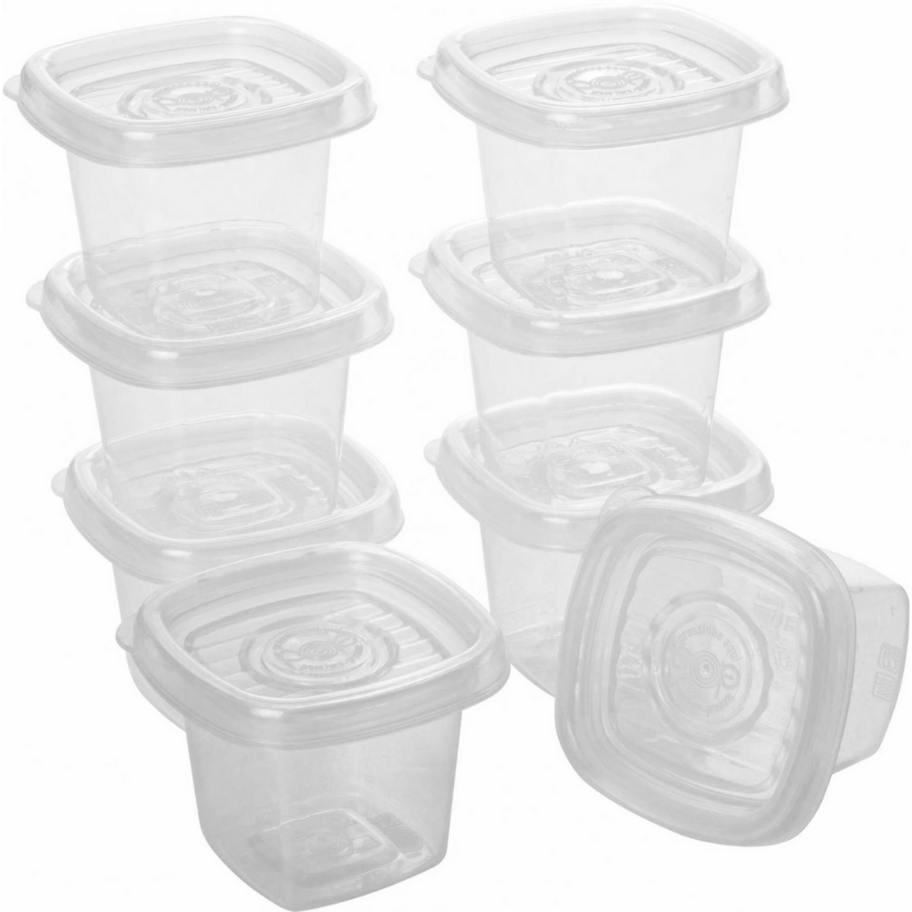 Conjunto Potes Quadrados C/ 08 Peças - B 1 Plasutil