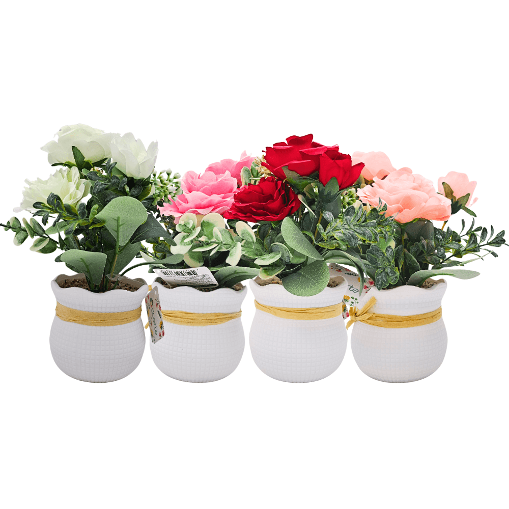 Enfeite Vaso Rosa - 22 Cm - Dcarte - Cores Sortidas Dcarte