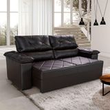 Sofa Hellen Cj Estofado Reretratil Reclinavel Asturias Pu Marrom