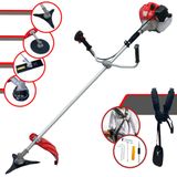 Roçadeira Aparador De Grama À Gasolina Anmax Cg520p 52cc 2,2hp 2t Completa Com Carretel De Nylon + Faca 2 Pontas + Faca 3 Pontas + Faca 80 Dentes