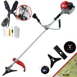 Roçadeira Cortador De Grama Anmax Cg520p À Gasolina 52cc 2,2hp 4 Opções De Corte Com Faca 2 Pontas, Faca 3 Pontas, Faca 80 Dentes E Carretel De N