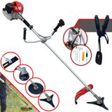 Roçadeira Máquina De Cortar Grama À Gasolina Cg520p 52cc 2,2hp De Alta Performance Com Carretel E Faca 2 Pontas + Extra Faca 3 Pontas E Faca 80 De