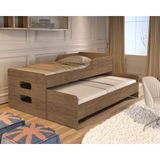 Cama Solteiro Bicama Elis Com Auxiliar Embutida Ideal Para Quarto Compacto