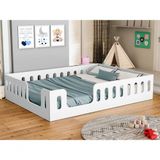Cama Montessoriana Penélope Casal Com Grade De Proteção E Colchão Incluso