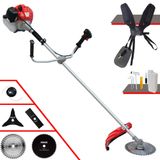 Roçadeira Aparador De Grama À Gasolina Anmax Cg520p 52cc 2,2hp 2t Com Carretel + Faca 2 Pontas + Faca 3 Pontas + Faca 40 Dentes Vídea + Faca 80 De