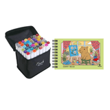 Kit Livro De Colorir Capivara Comfy Relax + Caneta Permanente Touch 48 Cores Com Estojo