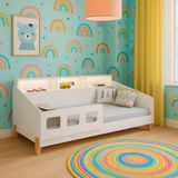 Cama Mavi Com Colchão E Grade Solução Completa Infantil Montessori