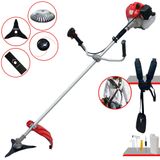 Roçadeira Máquina De Corta Grama Cg520p Anmax À Gasolina 52cc 2,2hp Alta Rotação C/ Carretel + Faca 2 Pontas + Faca 3 Pontas + Escova De Aço 38