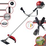 Roçadeira Multifunções Anmax Cg520p À Gasolina 52cc 2,2hp 4 Opções De Corte Com Lâmina 2 Pontas, Lâmina 40 Dentes, Escova De Aço E Carretel
