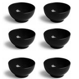 Jogo 6 Bowls Pretos 300ml Cerâmica Bar Restaurante Cantina