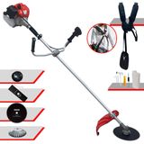 Roçadeira Aparador De Grama Anmax Cg520p À Gasolina 52cc 10.000rpm 2,2hp 4 Opções De Corte C/ Faca 2 Pontas, Faca 80 Dentes, Escova De Aço E Car