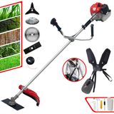 Roçadeira Completa Cg520p Anmax À Gasolina 52cc 2,2hp 10000rpm Com Carretel + Faca 2 Pontas + Faca 3 Pontas + Faca 40 Dentes + Escova De Aço 38 Ce