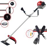 Roçadeira Multifuncional Anmax Cg520p À Gasolina 52cc 2,2hp 4 Opções De Corte Com Lâmina 2 Pontas, Lâmina 80 Dentes, Escova De Aço E Carretel