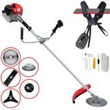 Roçadeira À Gasolina Anmax Cg520p 52cc 2,2hp 2t Completa Com Carretel De Nylon + Faca 2 Pontas + Faca 3 Pontas + Faca 40 Dentes Vídea + Escova De