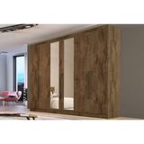 Guarda Roupa Casal 6 Portas (2 C/ Espelho) E 4 Gavetas Oslo Braúna - Europa