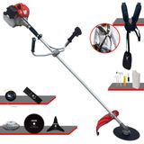 Roçadeira À Gasolina Anmax Cg520p 2t 52cc 10.000rpm 2,2hp Completa 5 Opções De Corte Com Facas 2 Pontas, 3 Pontas, 80 Dentes, Escova De Aço E Ca