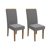 Cadeira Sala De Jantar Íris 2cad142 Madeirado Kit 2 Un Canela/suede Cinza - Kappesberg