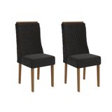 Cadeira Sala De Jantar Jasmim 2cad158 Madeirado Kit 2 Un Canela/suede Preto - Kappesberg