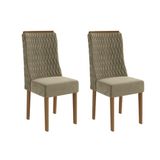 Cadeira Sala De Jantar Jasmim 2cad158 Madeirado Kit 2 Un Canela/suede Bege - Kappesberg