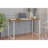 Mesa De Escritório Secretária Industrial Li003 Canela/branco - Kappesberg