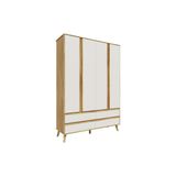 Guarda Roupa Infantil C/ 4 Portas E 4 Gavetas Théo Off White/amendoa - Peroba