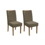 Cadeira Sala De Jantar Rosa 2cad129 Madeirado Kit 2 Un Canela/boucle Bege Fendi - Kappesberg