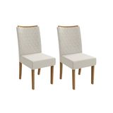 Cadeira Sala De Jantar Rosa 2cad129 Madeirado Kit 2 Un Canela/linho Bege Caqui - Kappesberg
