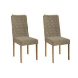 Cadeira Sala De Jantar Aura 2cad157 Madeirado Kit 2 Un Carvalho/boucle Bege Fendi - Kappesberg