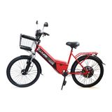 Bicicleta Eletrica Aro 24 New Confort 800w Vermelha Duos Bikes