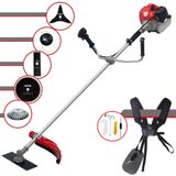 Roçadeira Profissional Anmax Cg520p À Gasolina 52cc 2,2hp 5 Opções De Corte Com Facas 2 Pontas, 3 Pontas, 80 Dentes, Escova De Aço E Carretel De