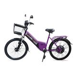 Bicicleta Eletrica Aro 24 New Confort 800w Violeta Duos Bikes