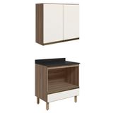 Armario Aereo Balcao Forno 80cm Mdf Kali Carvalho Nicioli