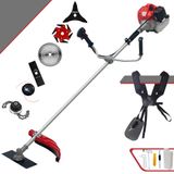 Roçadeira Profissional Anmax Cg520p À Gasolina 52cc 2,2hp 5 Opções De Corte Com Lâmina 2 Pontas, Lâmina 3 Pontas, Lâmina 40 Dentes, Trimmer E