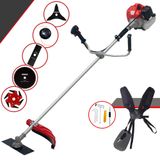 Roçadeira Aparador De Grama Anmax Cg520p À Gasolina Motor 2t 52cc 2,2hp Completa 5 Opções De Corte C/ Facas 2 Pontas, 3 Pontas, 6 Pontas, 80 Dent