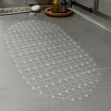 4 Tapete Box Banheiro Ventosa Antimofo Pvc 34x64 Oval Ess