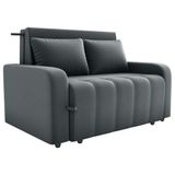Sofa Cama 2 Lugares 138 Cm Amora New Veludo E425 Cinza Milani Store Cinza