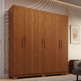 Guarda-roupa Casal 164,10cm 6 Portas 2 Gavetas 100% Mdf Papoulas Espresso Móveis Cinamomo