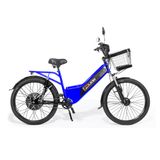 Bicicleta Eletrica New Confort Full 800w Azul Duos Bikes