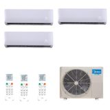 Ar Condicionado Multi Split Inverter Midea Atom 28000 Btus (3x 9000 Hi Wall) Quente Frio - 220v
