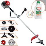 Roçadeira Anmax Cg430p 2t 43cc 2hp Com Carretel + Facas 2 Pontas, 3 Pontas, 6 Pontas, 40 Dentes Vídea, 80 Dentes, Trimmer, Escova De Aço + Óleo S