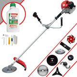 Roçadeira Profissional Anmax Cg430p-tb À Gasolina 2t 43cc 2hp De Potência Alta Rotação Com Carretel De Nylon + Kit 7 Opções De Cortes + Óleo