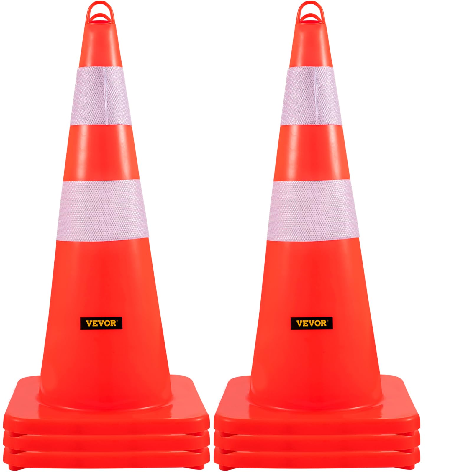 Cones De Trânsito Vevor Safety 6x28cm Pvc Laranja Com Reflexivo