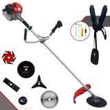 Roçadeira Cortador De Grama Completo Anmax Cg520p Tb À Gasolina 2t 52cc 10.000rpm 2,2hp De Potência Com Kit 5 Lâminas De Corte E Cabeçote De Nyl
