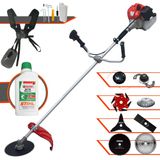 Roçadeira Anmax Cg430p 2t 43cc 2hp Com Carretel + Facas 2 Pontas, 3 Pontas, 6 Pontas, 40 Dentes Vídea, 80 Dentes, Trimmer, Escova De Aço + Óleo S