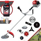 Roçadeira Profissional Anmax Cg430p-tb À Gasolina 2t 43cc 2hp De Potência Alta Rotação Com Carretel De Nylon + Kit 7 Opções De Cortes + Óleo
