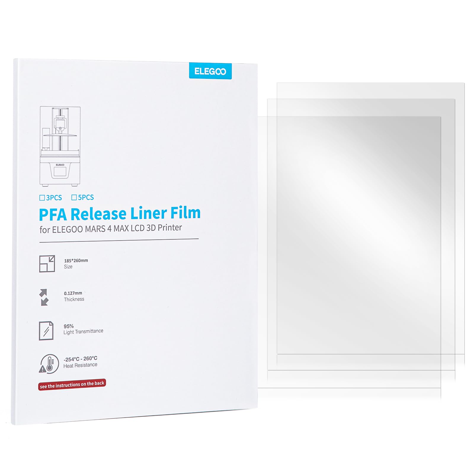 Filme De Revestimento De Lançamento Elegoo Pfa Para Impressora 3d Lcd Mars 4 Max