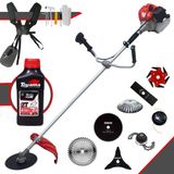 Roçadeira Multifunções Anmax Cg430p À Gasolina 43cc 2hp Para Todos Os Tipos De Trabalho Com Carretel Nylon + Kit De 7 Opções De Cortes + Óleo