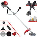 Roçadeira À Gasolina Anmax Cg520p 52cc 2,2hp 2t Com Carretel + Faca 2 Pontas + Faca 3 Pontas + Faca 6 Pontas + Faca 40 Dentes Vídea + Faca 80 Dent